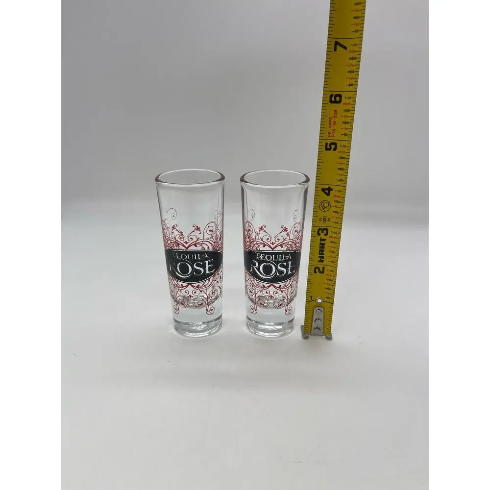 Tequila Rose 2 Shot Glasses Red & Black